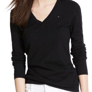 Tommy Hilfiger Black Sweater 100% Wool Size XL